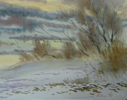 Watercolor painting Winter joyful fantasy Valery Savenets