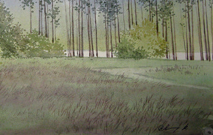 Watercolor artwork by Valery Savenets: "Resting in the Forest"