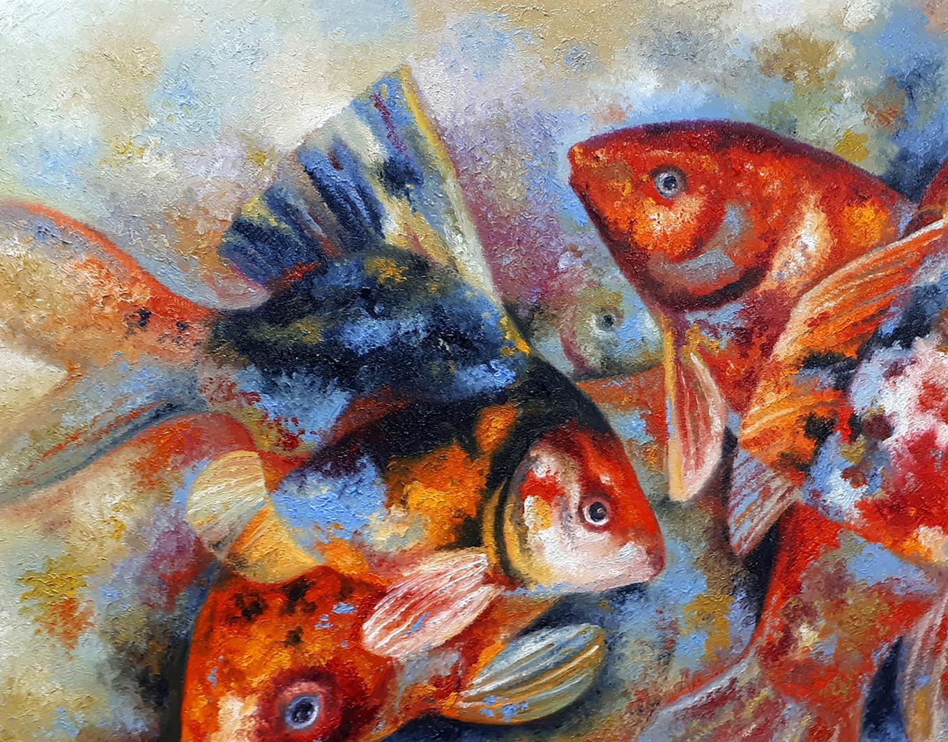 Oil painting Seven goldfish Sergey Voichenko