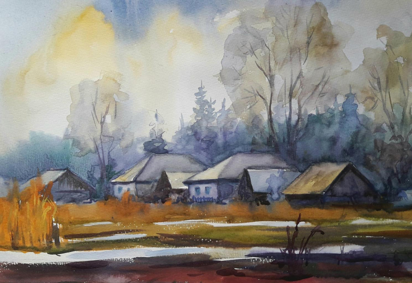 Watercolor painting Last snow Serdyuk Boris Petrovich