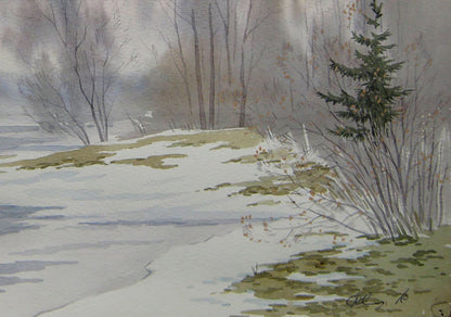 Watercolor painting Pre-spring Savenets Valery