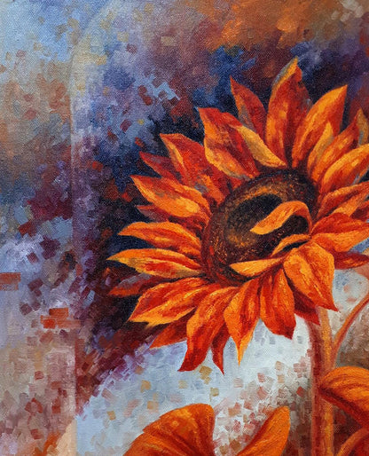 Oil painting Sunflowers in orange Sergey Voichenko