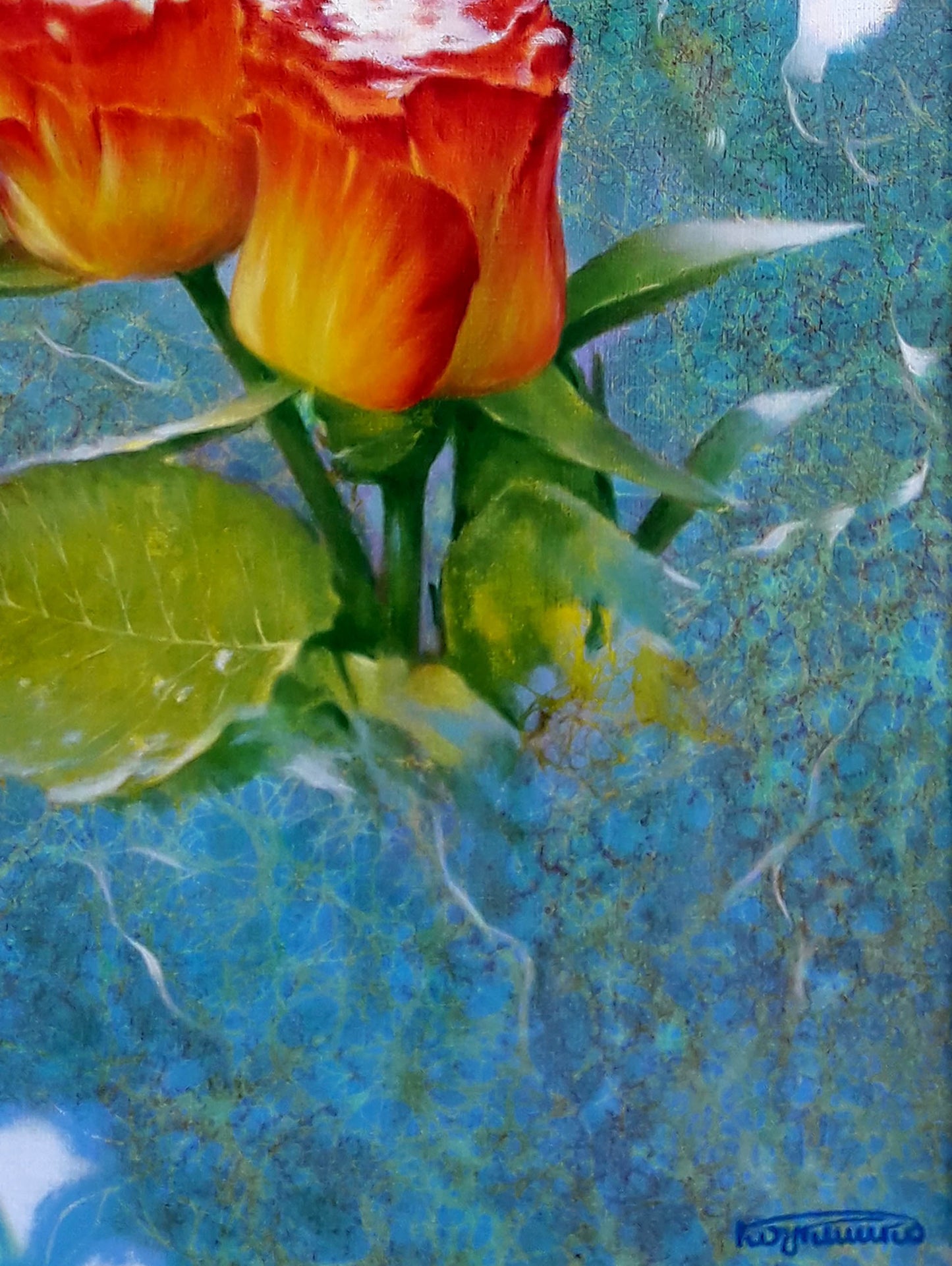 Oil painting Gift of roses Vasily Korkishko