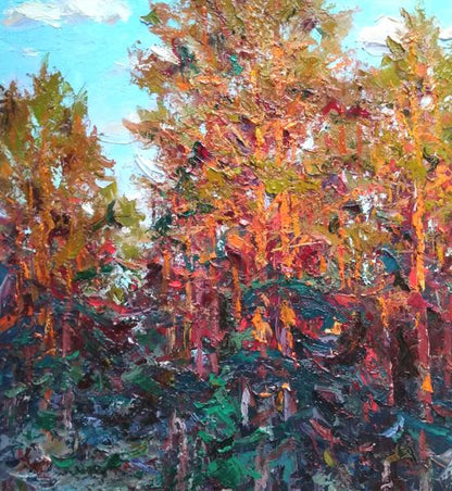 Oil painting Colored evening rays Alexander Nikolaevich Cherednichenko