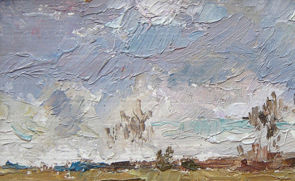 Oil painting Cloudy sky. Etude of Valery Savenets