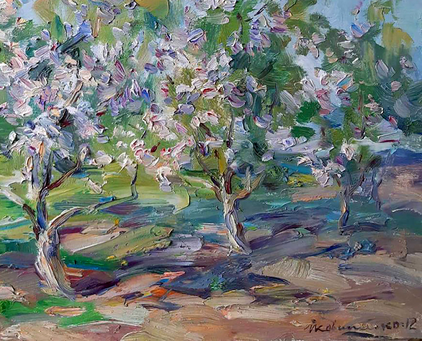 Oil painting Trees bloom Ivan Kovalenko