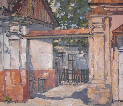 Oil painting Sunny patio Osnach Olesia