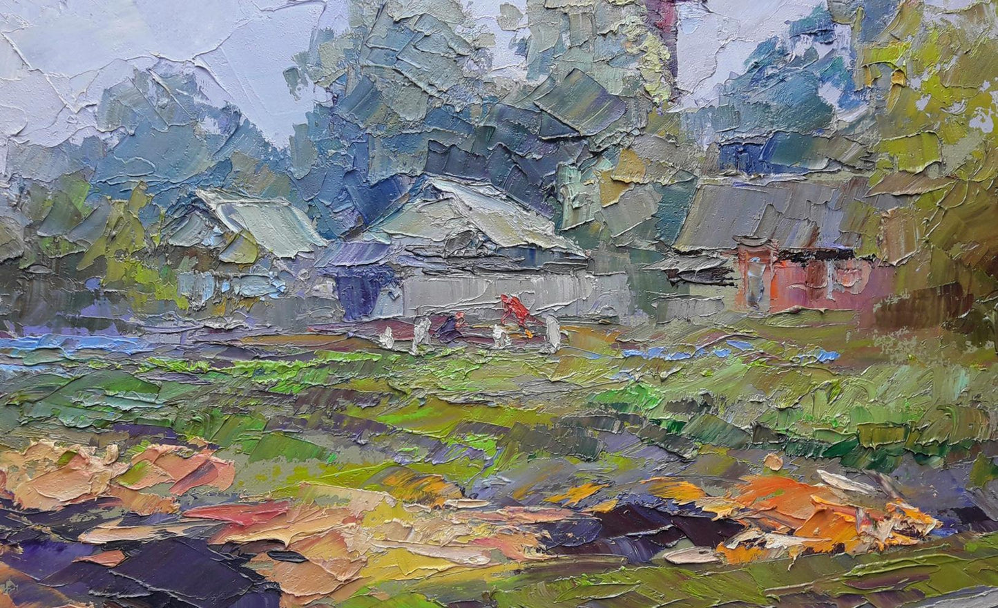 Oil painting On the outskirts of Dykanka Serdyuk Boris Petrovich