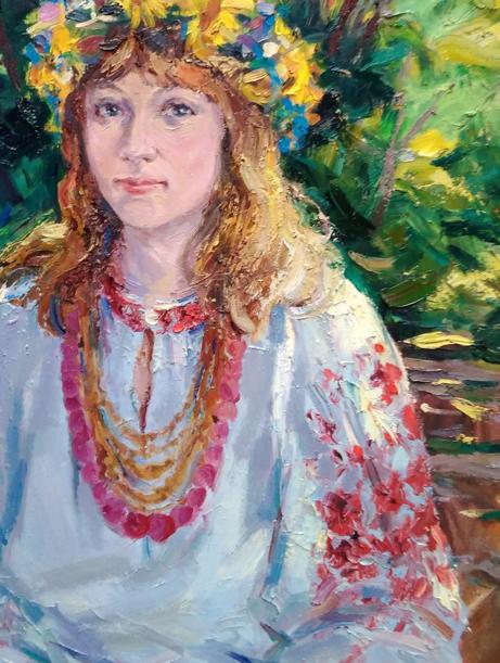 Oil painting Girl in the garden Alexander Nikolaevich Cherednichenko