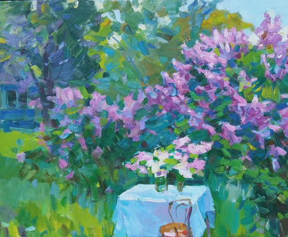 Oil painting Lilac blossoms Pereta Vyacheslav