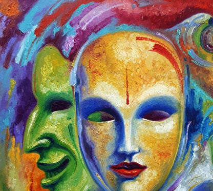 Oil painting Three masks Sergey Voichenko