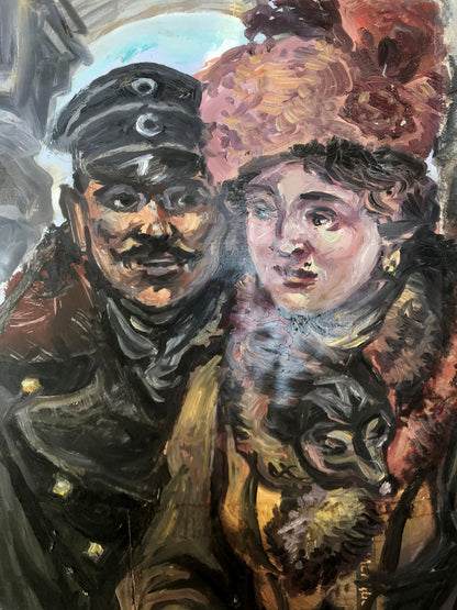 Love Eternal: Alexander Arkadievich Litvinov's Oil Painting of Husband and Wife