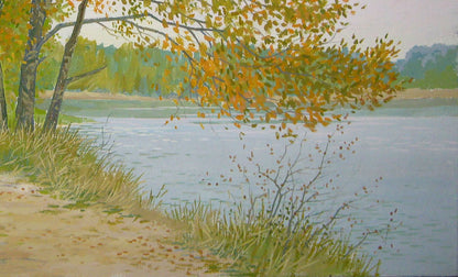 Valery Savenets captures "October in Teterev Region" in acrylic.