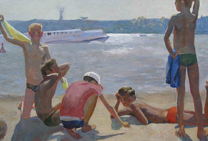 Oil painting In Hydropark Chichkan Leonid Illich