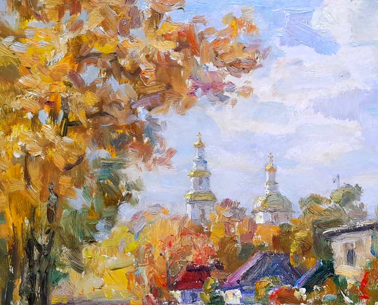 Oil painting City life Kovalenko Ivan Mikhailovich