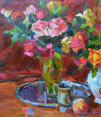 Oli painting still life  Flowers  Pereta Vyacheslav