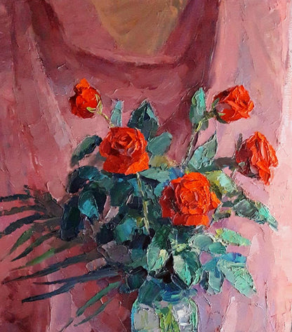 Oil painting Red roses Serdyuk Boris Petrovich