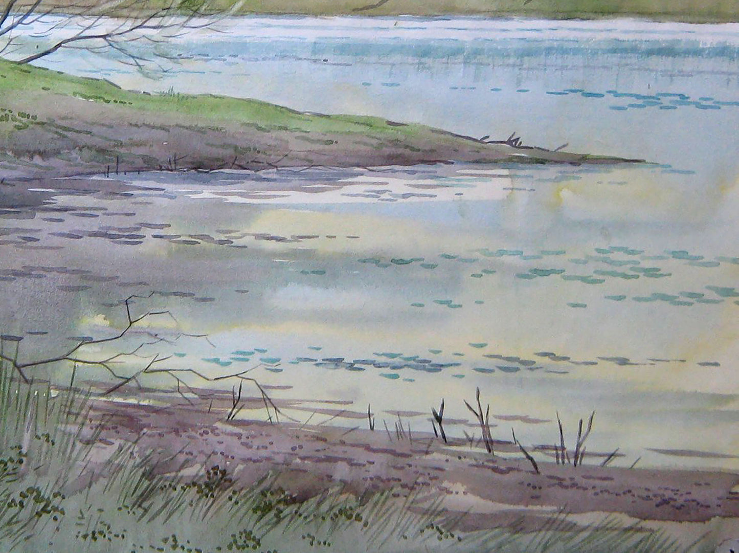 Watercolor painting Spring landscape Savenets Valery