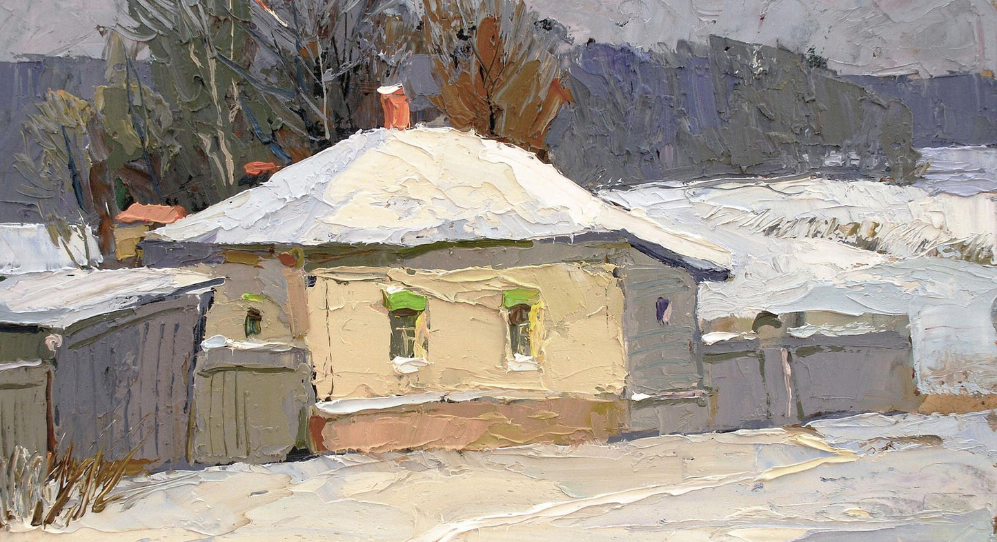 Oil painting Winter sketch Egor Shvachunov