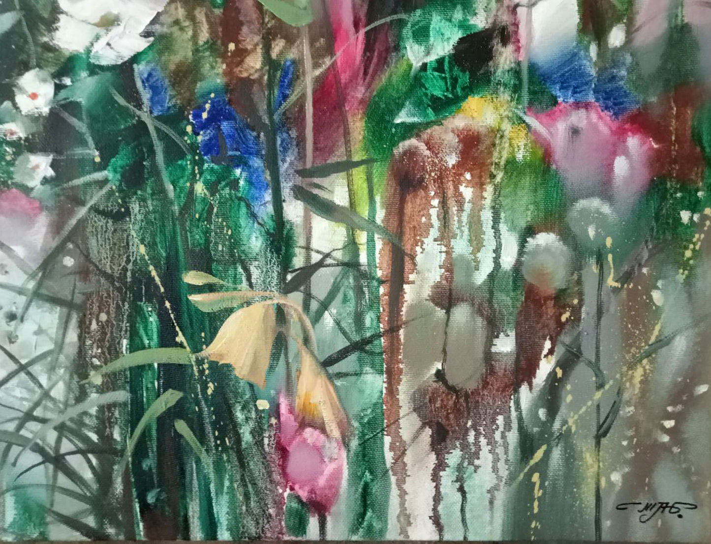 Abstract oil painting Flower eden Borisovich Tarabanov