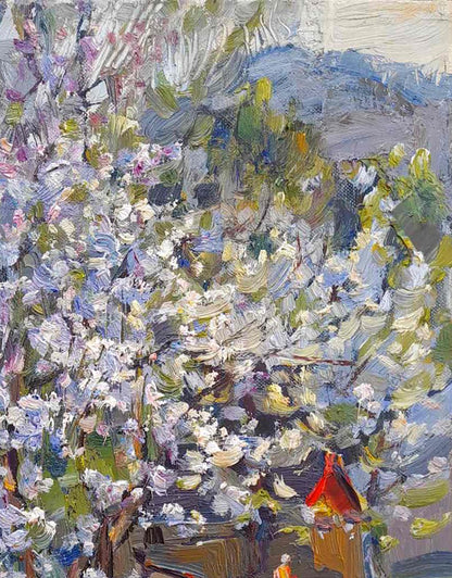 Oil painting Return to the blooming garden Ivan Kovalenko