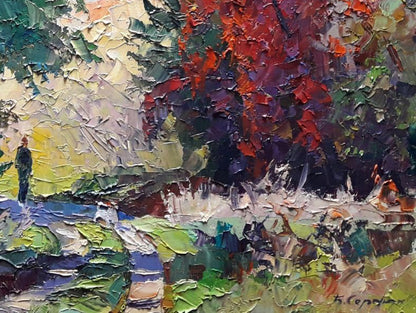 Oil painting Autumn walk Serdyuk Boris Petrovich