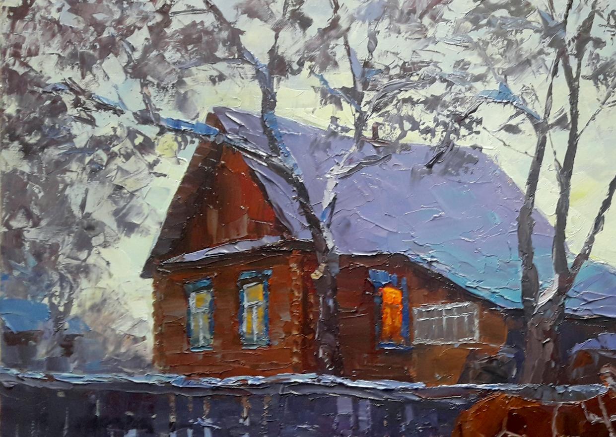 Oil painting The village of Gremyach Serdyuk Boris Petrovich