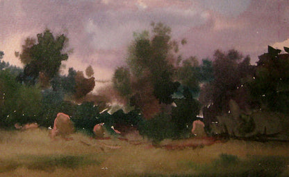 Watercolor painting Evening sketch Savenets Valery