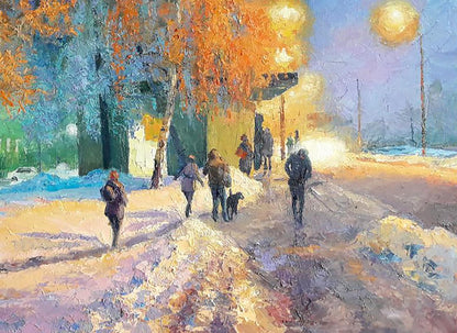 Oil painting Evening city Serdyuk Boris Petrovich