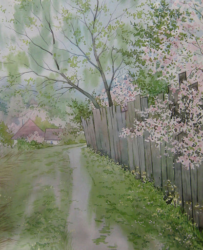 Watercolor painting March day Savenets Valery