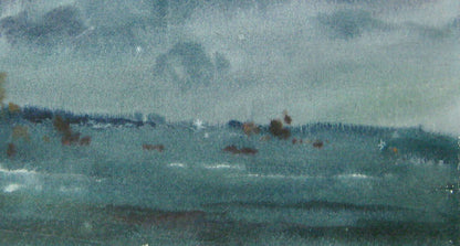 Watercolor painting Bad weather day Savenets Valery