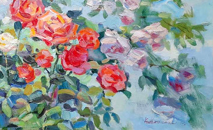 Oil painting Roses in the garden Kovalenko Ivan Mikhailovich