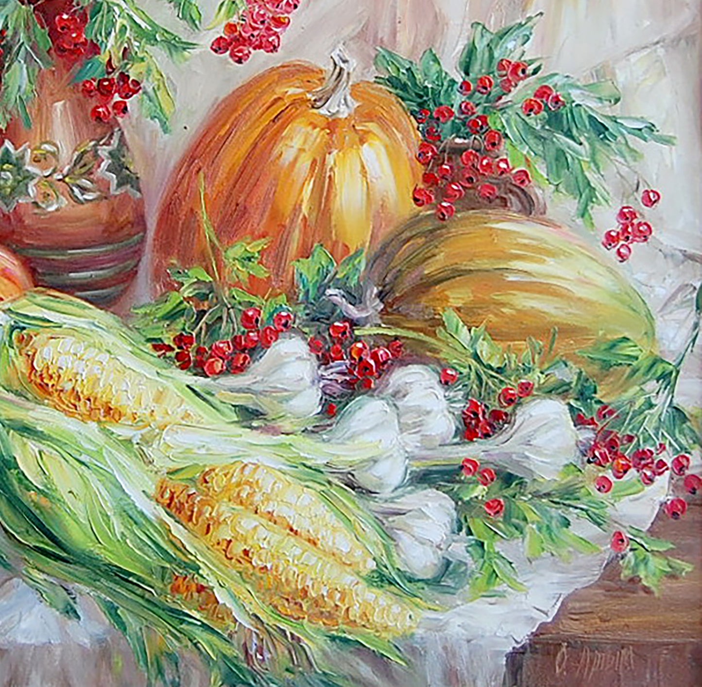 Oil painting From the grandfather's garden Artim Olga
