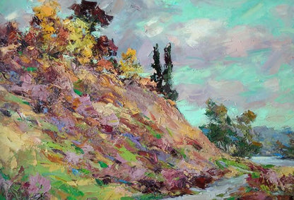Oil painting Autumn rainy day Alexander Cherednichenko
