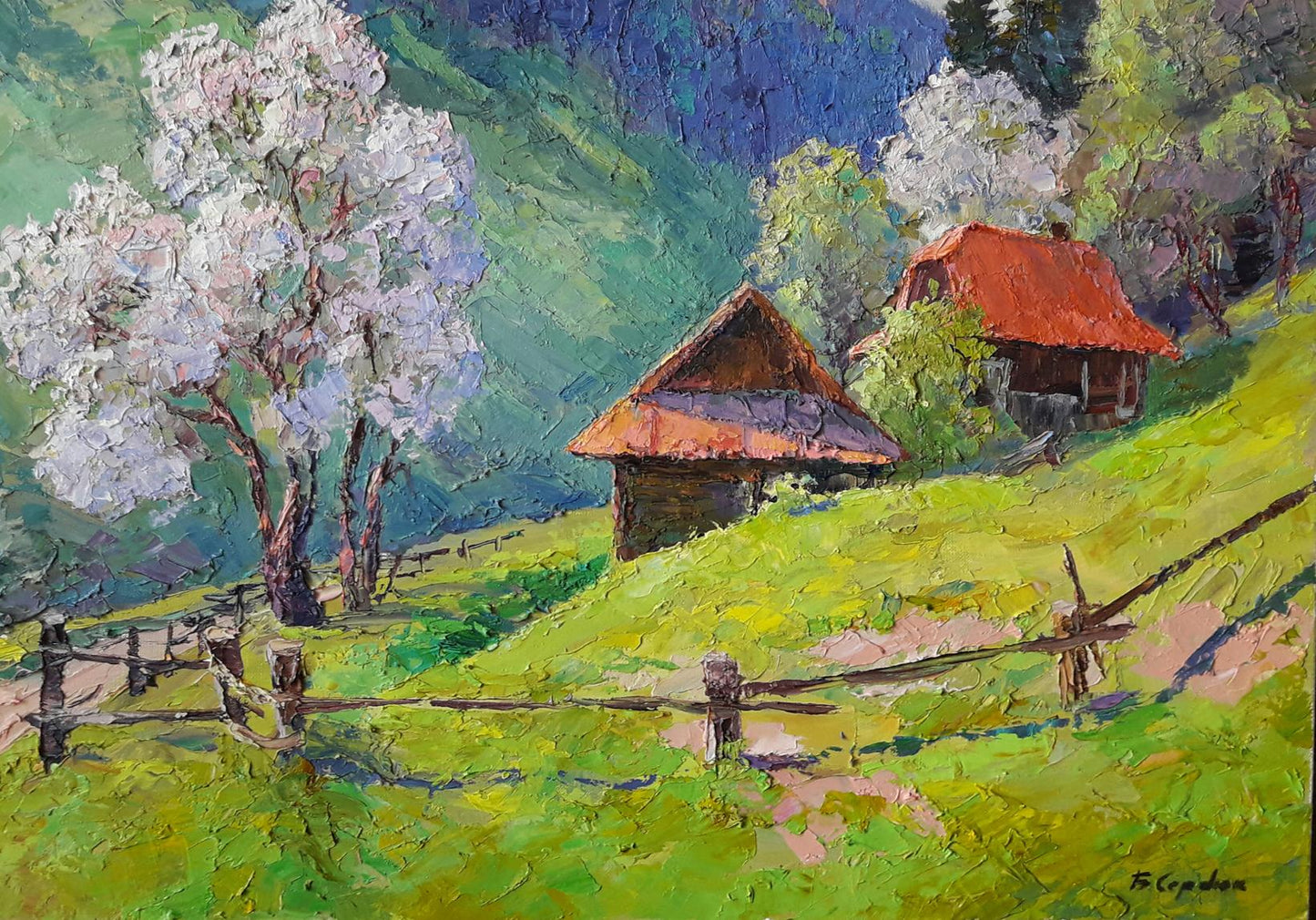 Oil painting Spring in the Carpathians Serdyuk Boris Petrovich №SERB 220