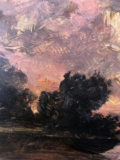Oil painting Evening landscape Alexander Arkadievich Litvinov