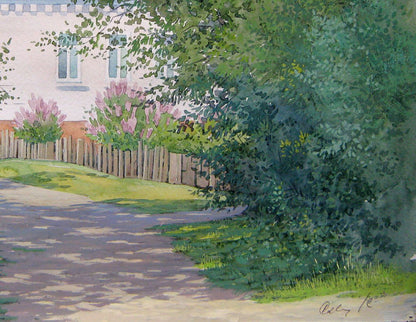 Watercolor painting Path to home Savenets Valery