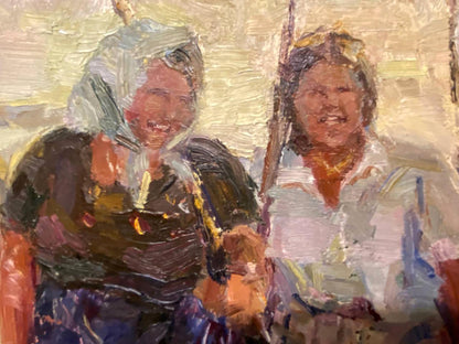 Oil painting Kolkhoz women Unknown artist