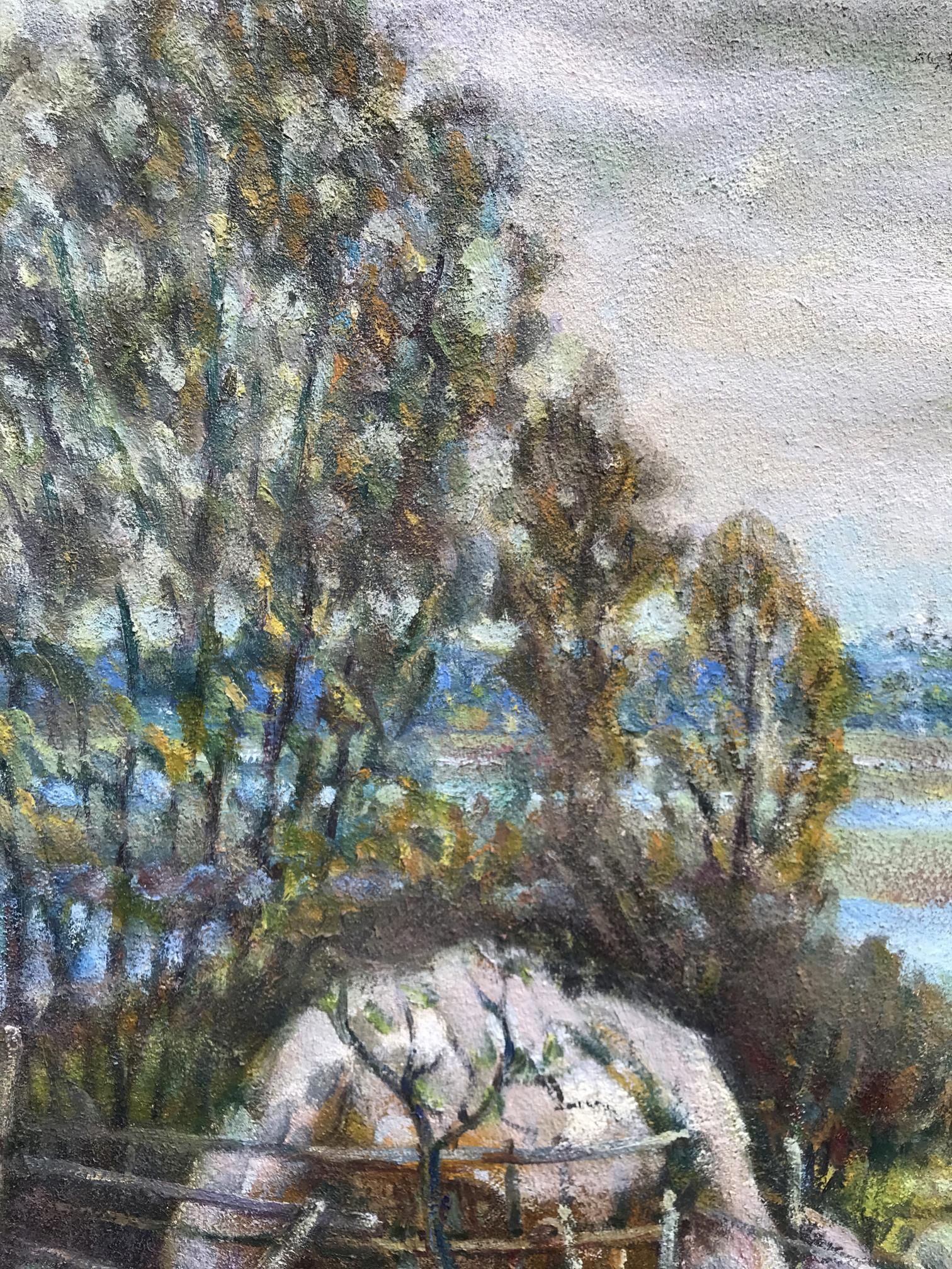 Oil Painting Nature River  Landscape 