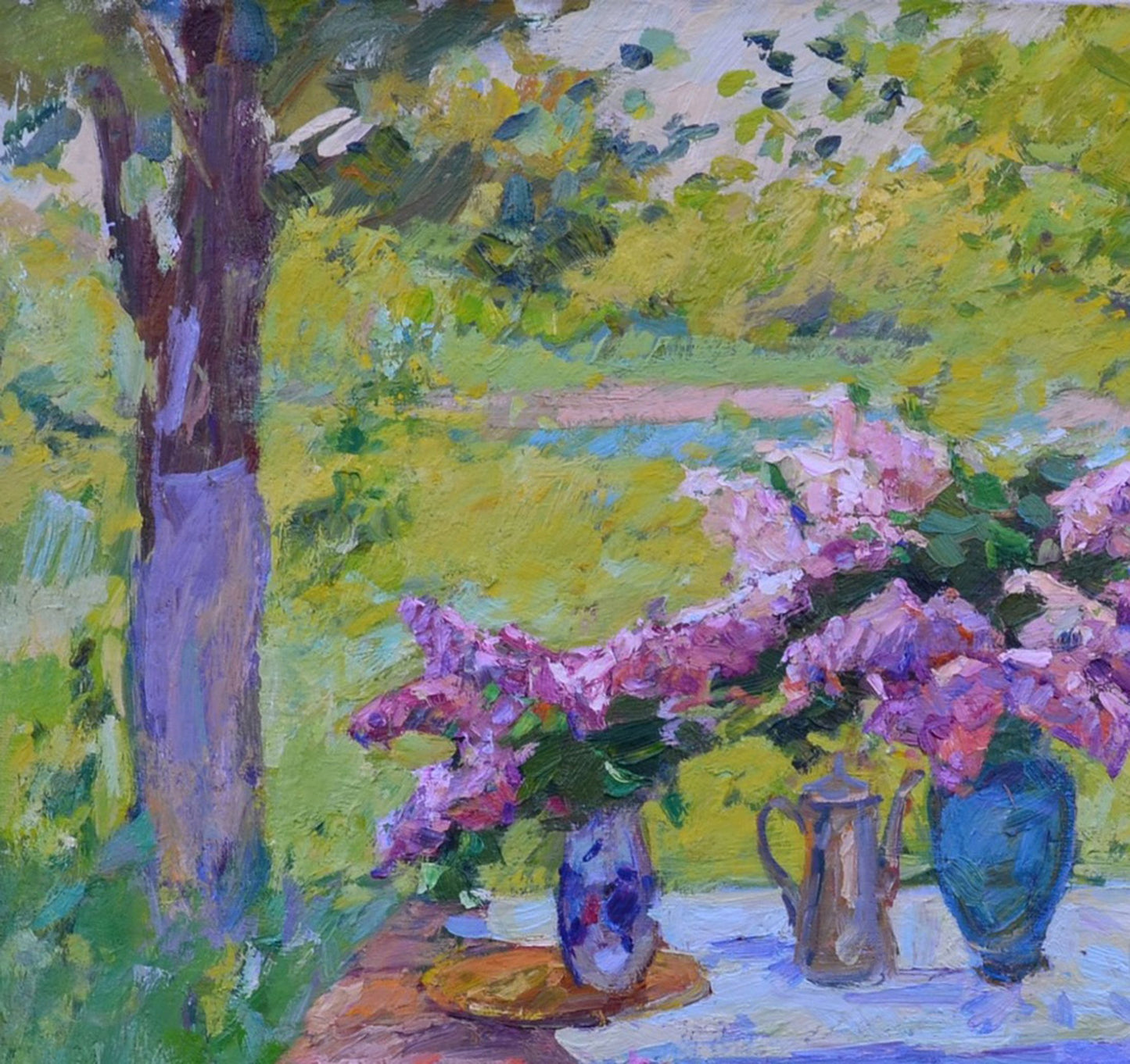 Oil painting In the garden Pereta Vyacheslav