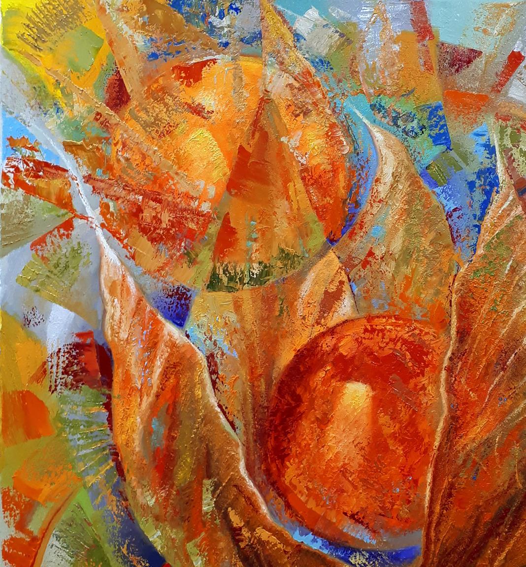 Abstract paintings fruit still life  