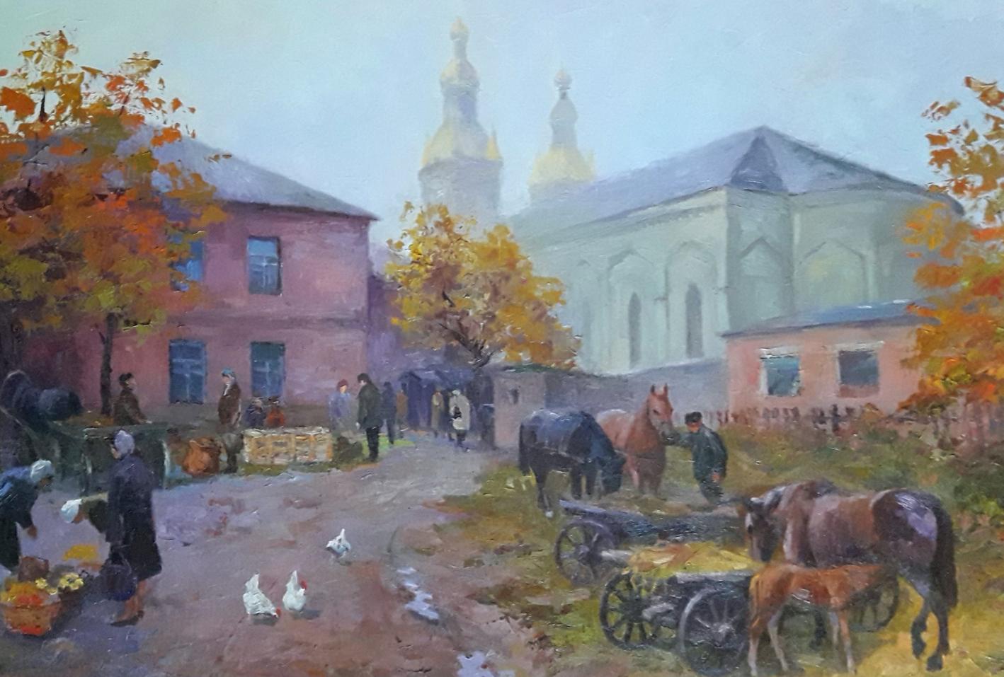 Oil painting Street of Old Kremenchug Serdyuk Boris Petrovich
