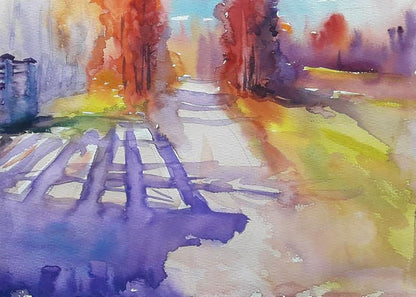 Watercolor painting Purple shadows Serdyuk Boris Petrovich