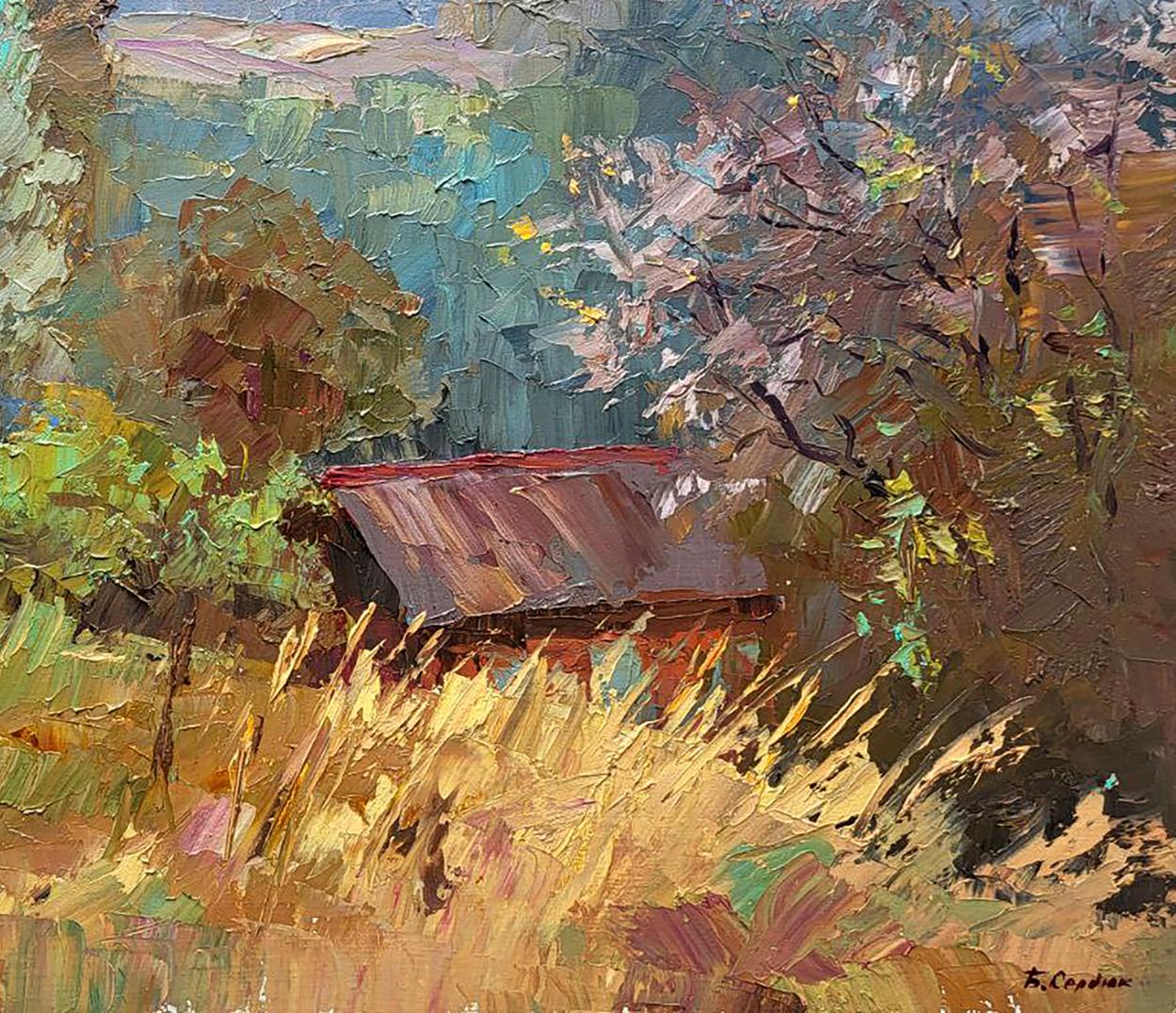 Oil painting Landscape of Bozhok village Serdyuk Boris Petrovich