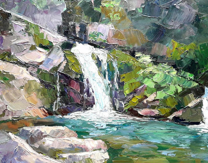 Oil painting Waterfall Serdyuk Boris Petrovich