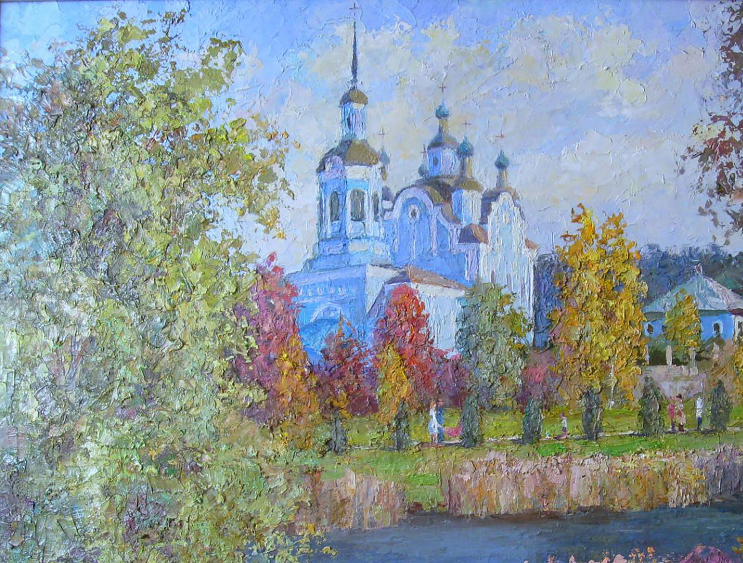 Oil painting Near the church Serdyuk Boris Petrovich №SERB 546