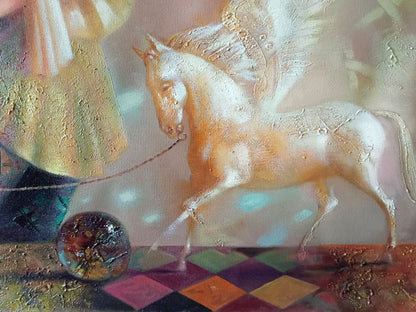 Oil painting Taming Pegasus Anatoly Borisovich Tarabanov