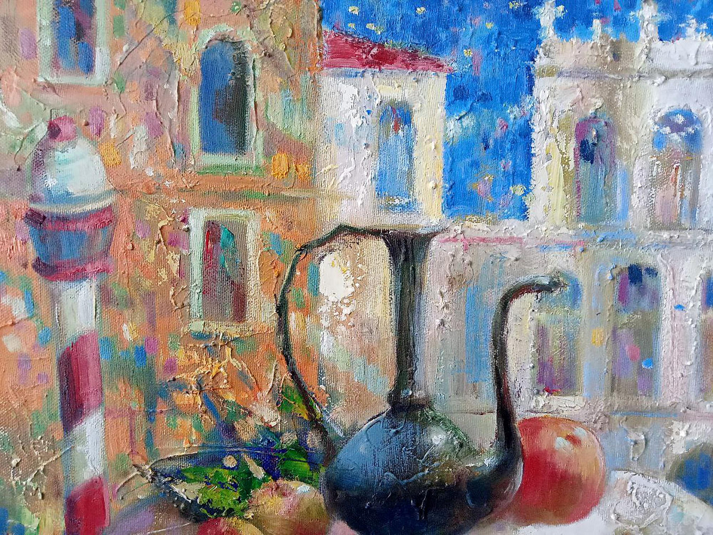 Abstract oil painting Fairytale city Anatoly Borisovich Tarabanov