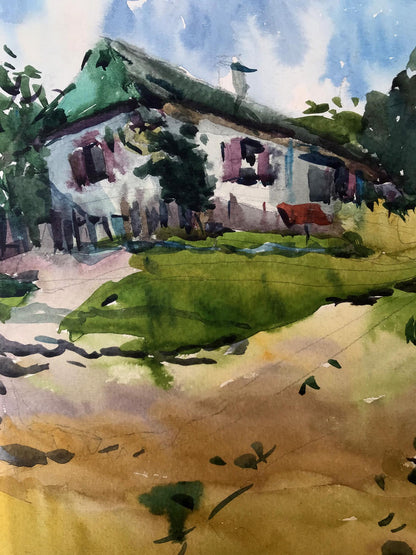 Watercolor painting Native home Litvinov Oleg Arkad'yevich