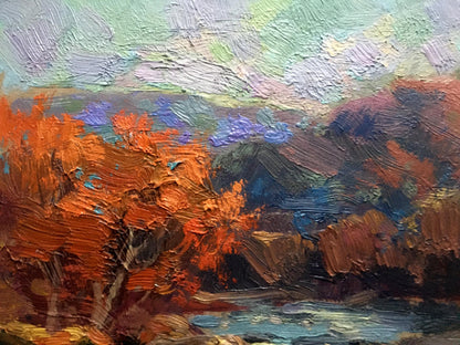 Oil painting Autumn river Batrakov Vladimir Grigorievich